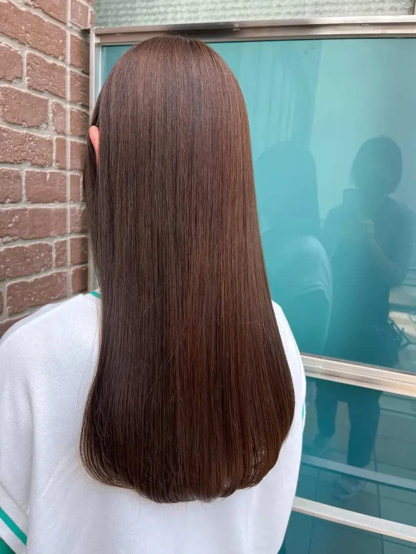ロング カラー パーマ ヘアアレンジ メンズ キッズ ネイル マツエク・マツパ アイブロウ メンズパーマ ブラウンカラー ケアカラー 透明感カラー ピンクカラー 久木原 ゆりのヘアスタイル