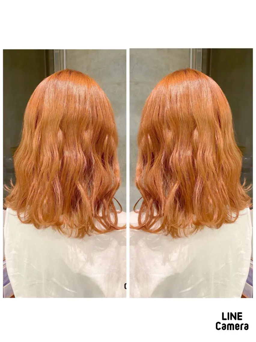 ロング カラー ベージュカラー オレンジ オレンジベージュ ヘアカラー ブリーチ/髪質改善 🍀MASAKiのヘアスタイル