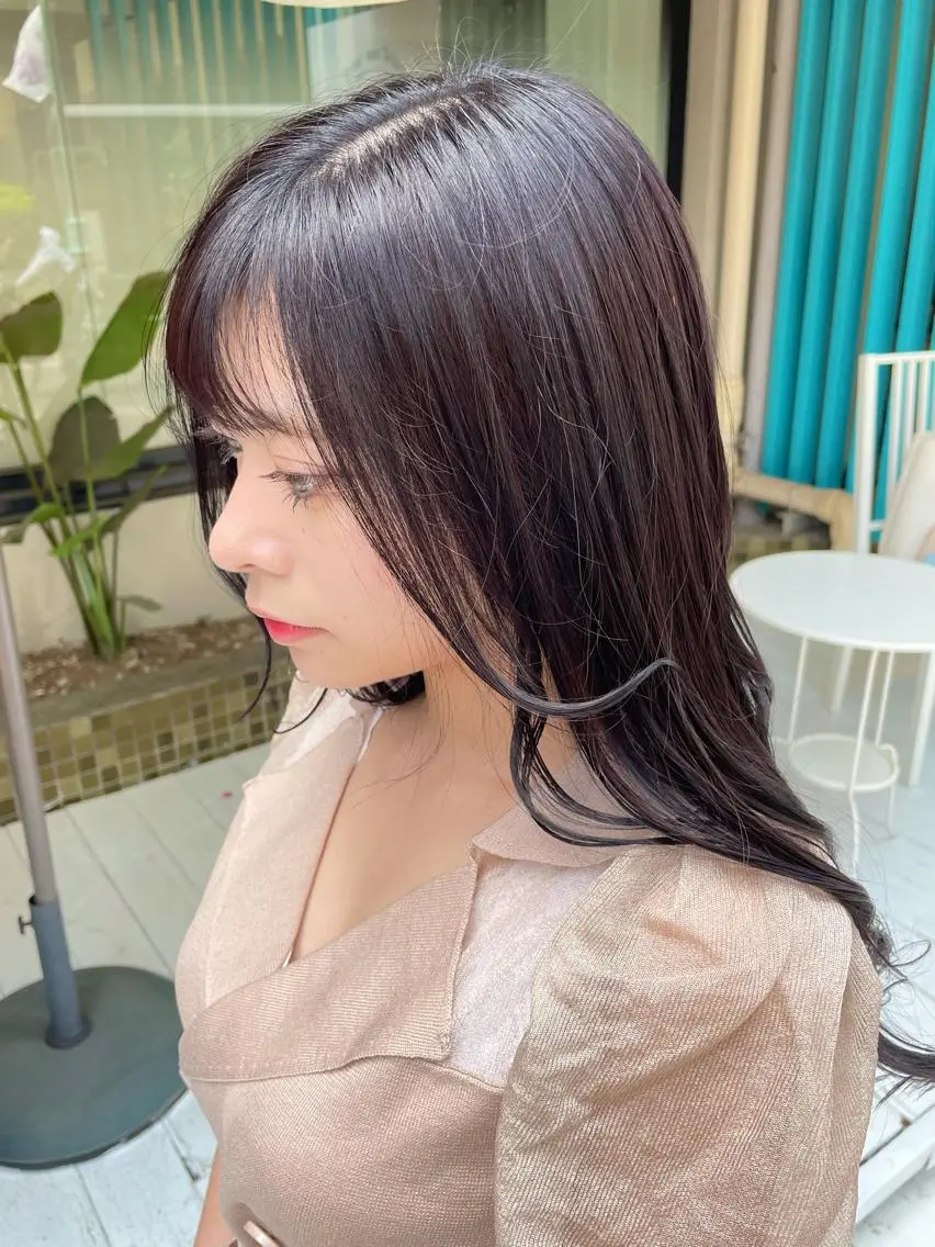 セミロング カラー ラベンダーカラー ラベンダーグレー カット ヘアカラー トリートメント 佐藤 魁人のヘアスタイル