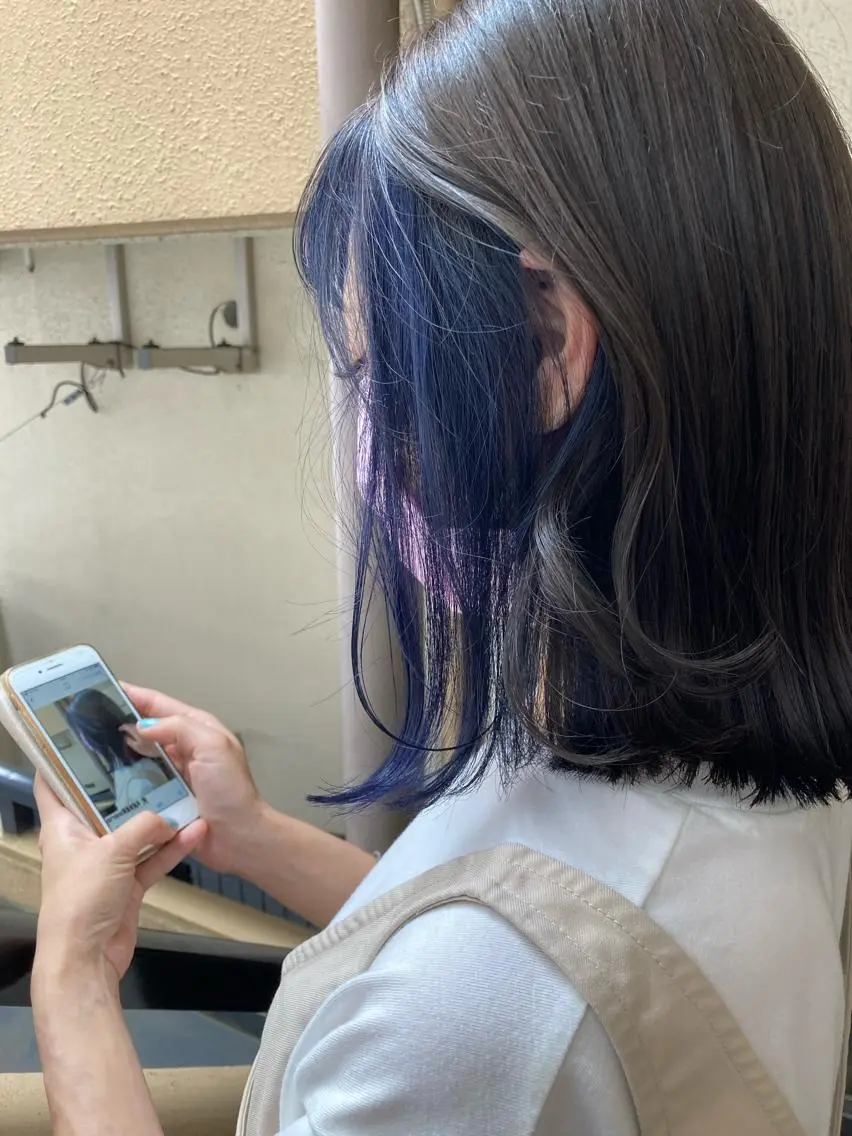 ミディアム カラー ブルーカラー 🌸髪質改善特化🌸 店長 ゆうやのヘアスタイル
