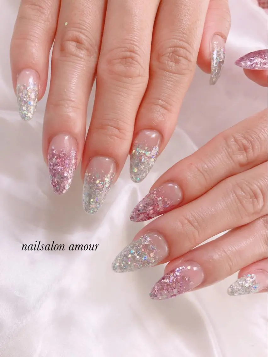 ネイル キラキラネイル ラメ(グリッター) nailsalon ♡amour♡のネイルデザイン