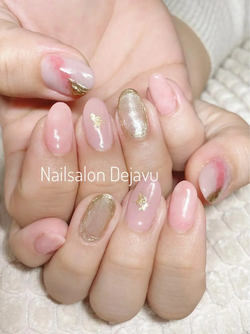 ネイル アートネイル ジェルネイル 持ち込み ピンク 春ネイル Nail salon Dejavu 🌿のネイルデザイン