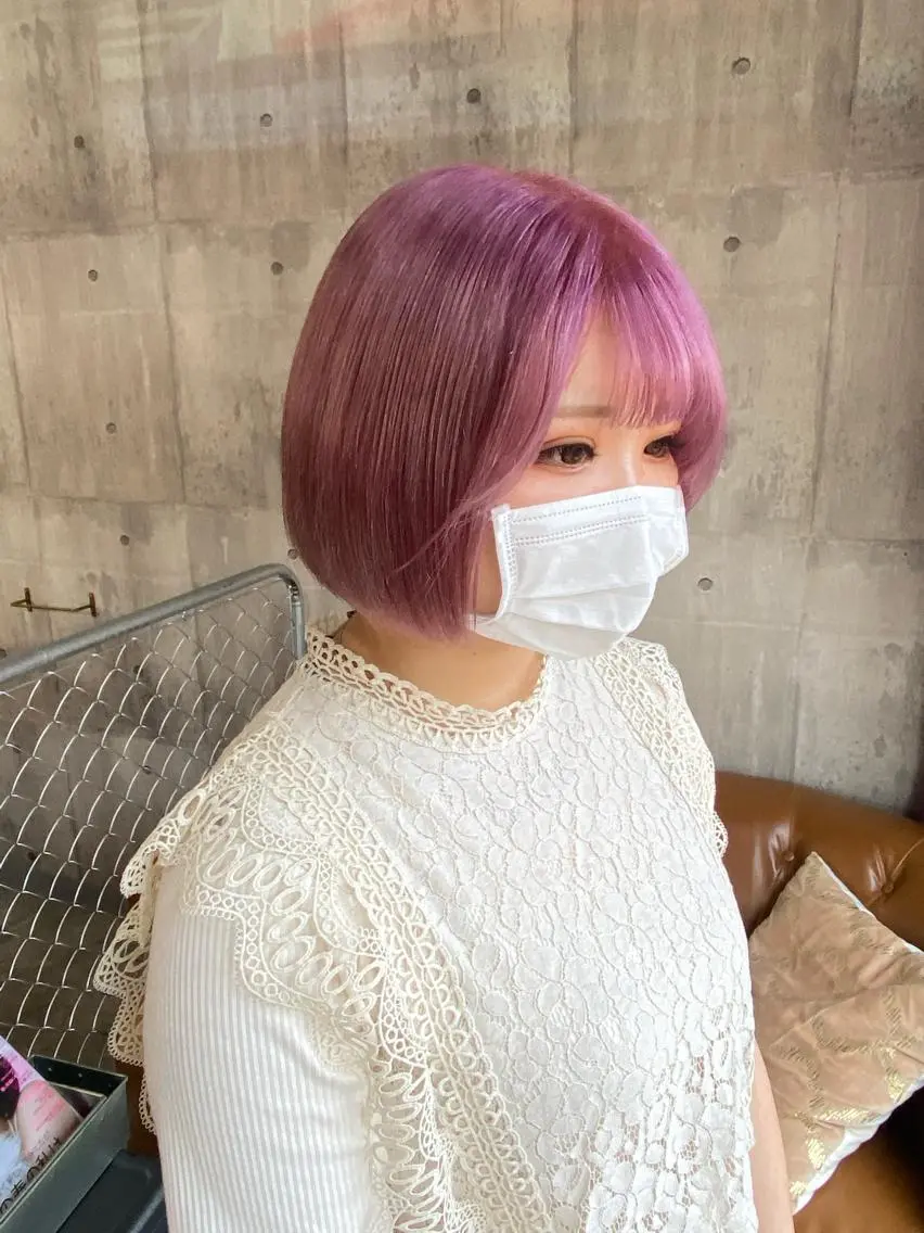 ミディアム カラー ピンクカラー SHURI❤️🔥 中/韓mix ♡のヘアスタイル