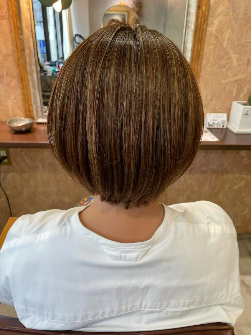ショート ハイライト カット ヘアカラー トリートメント ayane⭐️ボブ・ ショート・パーマのヘアスタイル
