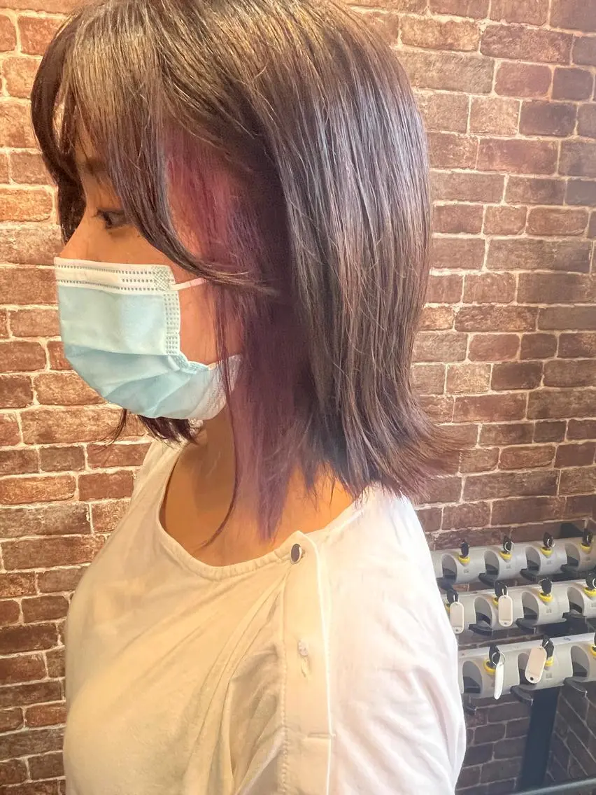 ロング カラー パーマ ヘアアレンジ メンズ キッズ ネイル マツエク・マツパ アイブロウ メンズパーマ ブラウンカラー ケアカラー 透明感カラー ピンクカラー 久木原 ゆりのヘアスタイル