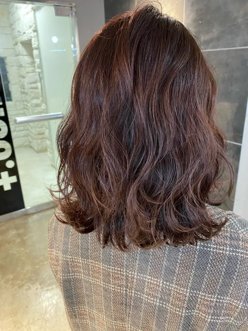 ミディアム カラー ヘアアレンジ メンズ キッズ ネイル マツエク・マツパ 透明感カラー🤎 ゆりのヘアスタイル