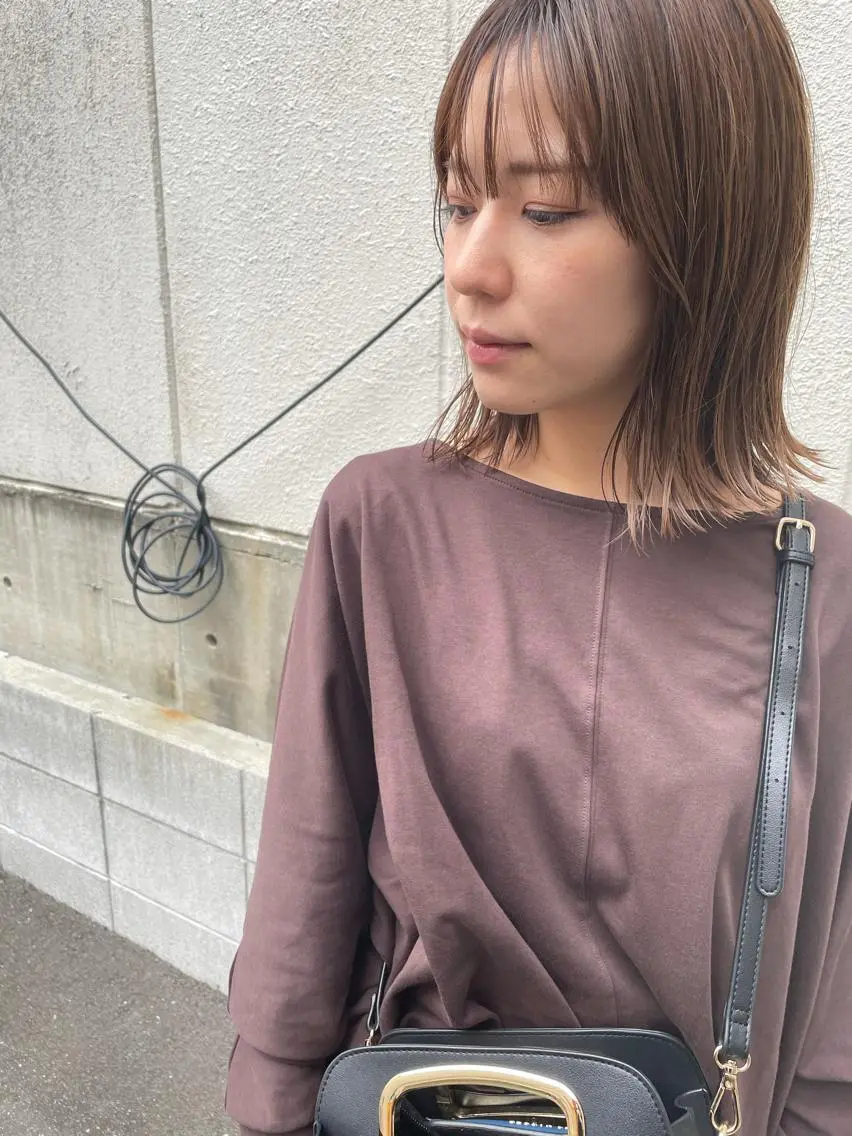 ミディアム カット ヘアカラー トリートメント ayane⭐️ボブ・ ショート・パーマのヘアスタイル