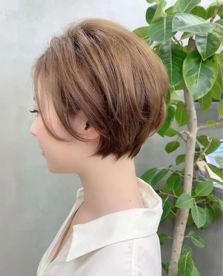 ショート カラー ショートヘア カット ヘアカラー トリートメント 👑ボブはお任せ ミヤノ👑のヘアスタイル