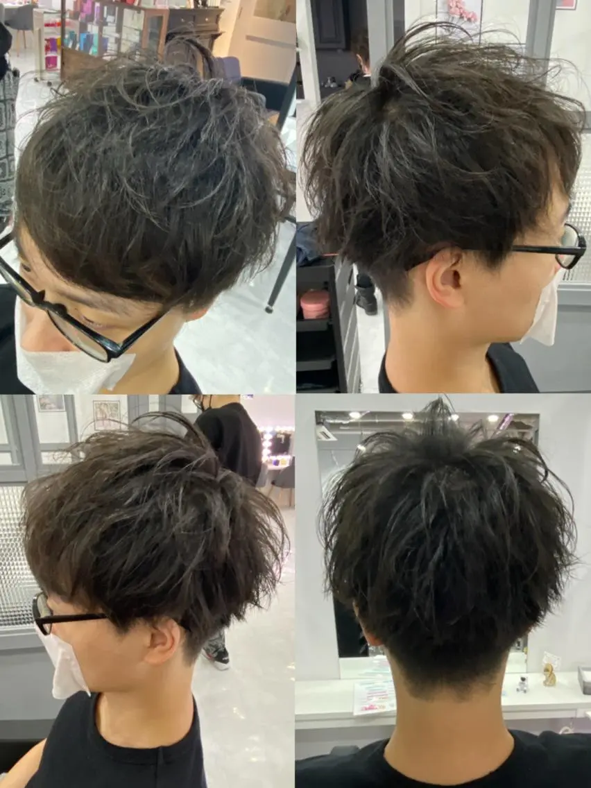 ショート カラー パーマ ヘアアレンジ メンズ 🔥メンズパーマ 特化 渡辺一翔のヘアスタイル