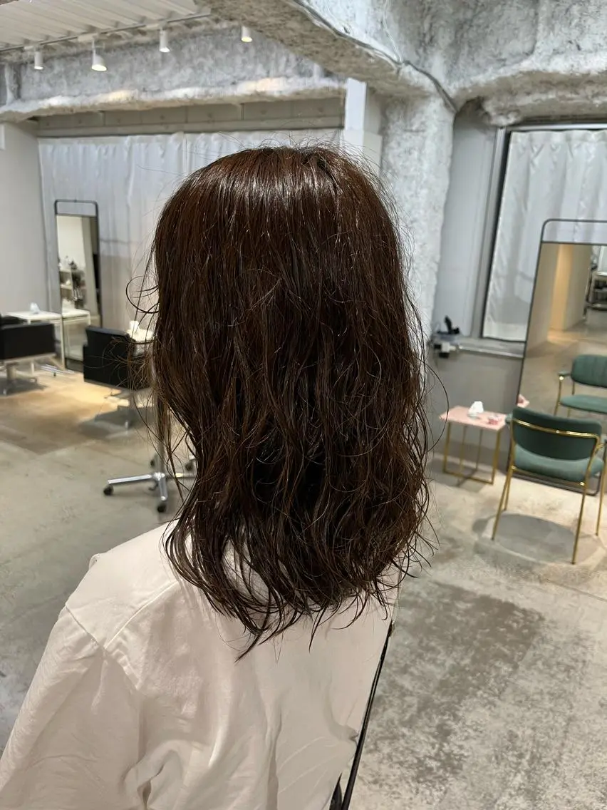 ミディアム パーマ ミディアムパーマ 宇佐美佳/美髪 ストレート/縮毛矯正のヘアスタイル