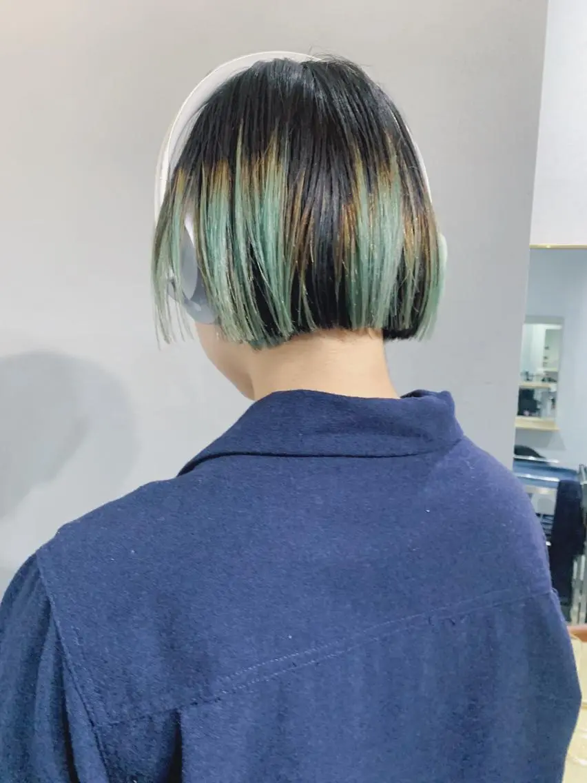 ショート カラー ボブパーマコテ巻き風 パーマNo1深江秀平のヘアスタイル