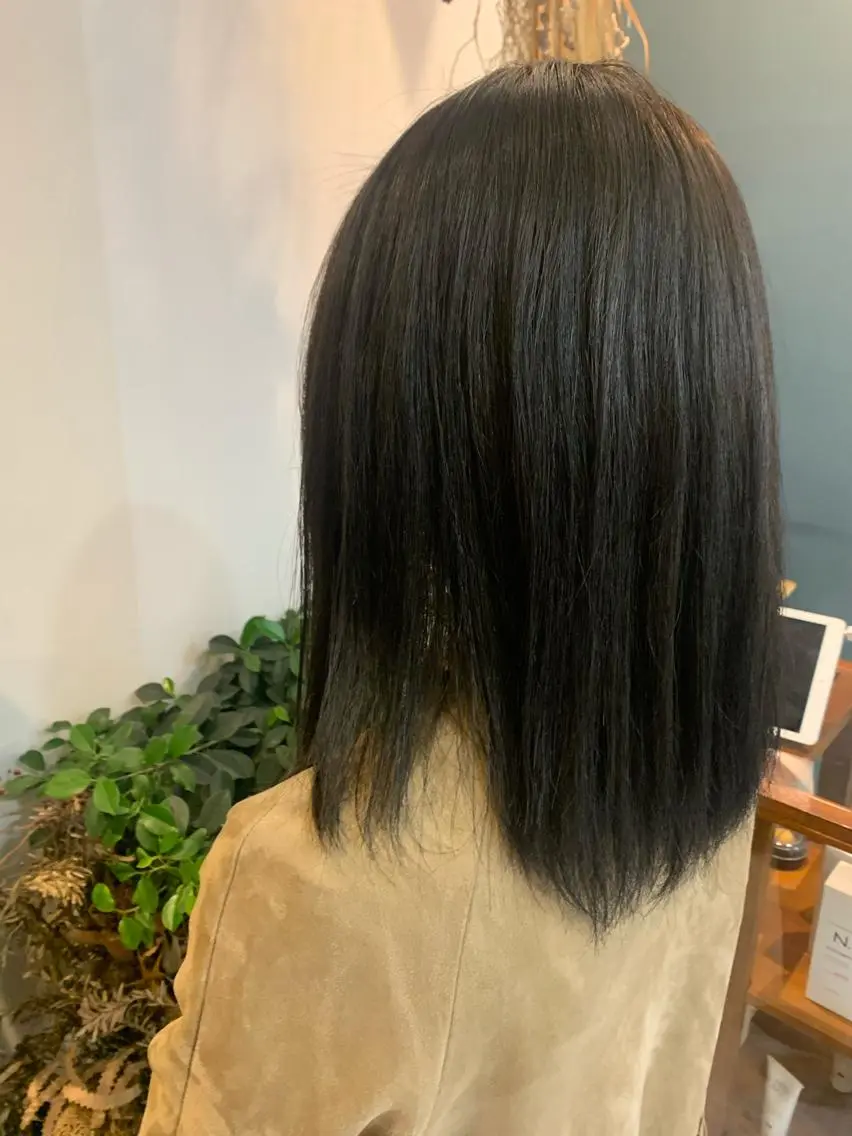 ミディアム カラー オリーブカラー 髪質改善 ヘアカラー 縮毛矯正 中目黒🌼 🌼ハナのヘアスタイル
