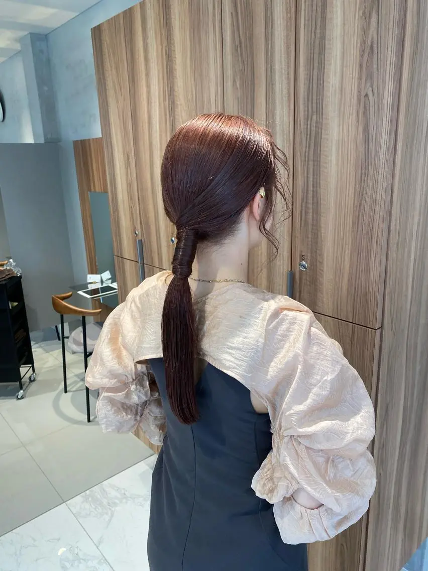 ロング ヘアセット 透明感モテ艶髪カラー Gallicaイリサのヘアスタイル