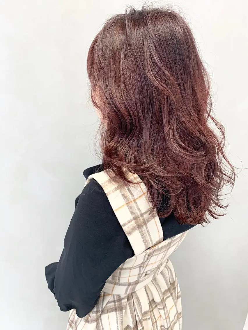 ロング カラー ブラウンカラー パープルカラー レッドカラー レッドブラウン ヘアカラー トリートメント レイヤー/大人メンズ パーマ🌀 平島拓也のヘアスタイル
