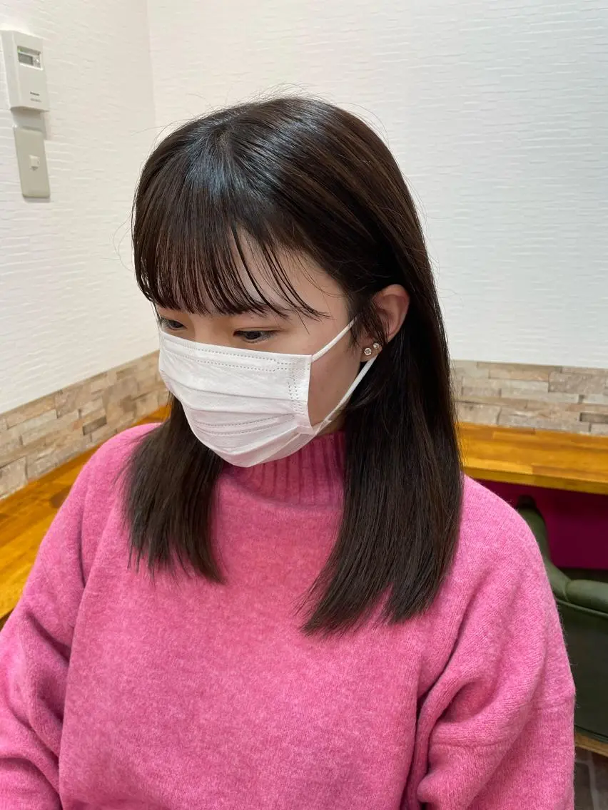 セミロング カラー ブラウンカラー ナチュラルブラウン カット ヘアカラー YUI/ ブリーチカラー🌷のヘアスタイル