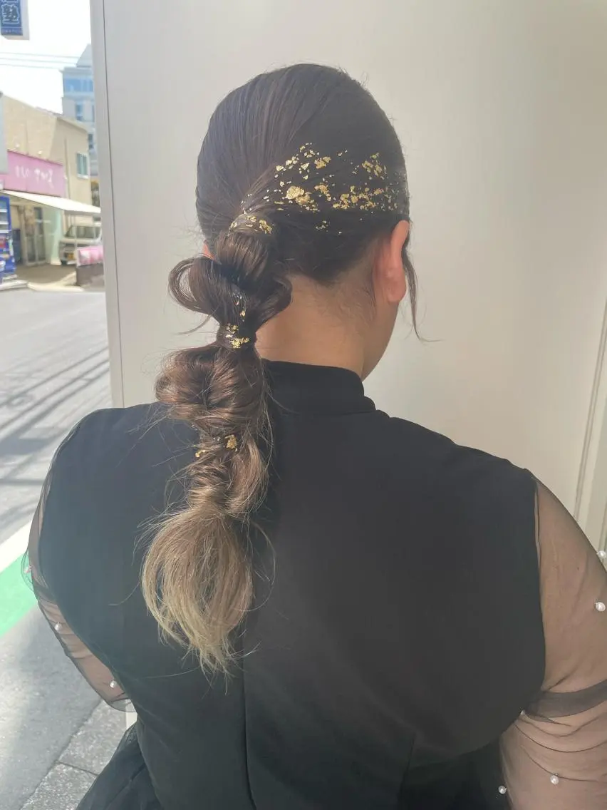ロング ヘアアレンジ 結婚式・ブライダル ヘアセット 韓国ヘアメイク🎀/ 縮毛矯正✨山本媛香のヘアスタイル