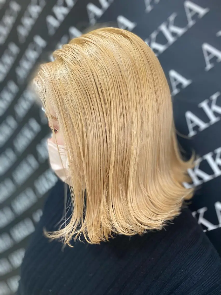 ミディアム カラー ヘアアレンジ メンズ キッズ ネイル マツエク・マツパ アイブロウ 🧡可愛い色落ち🧡 ハイトーン特化🧡のヘアスタイル