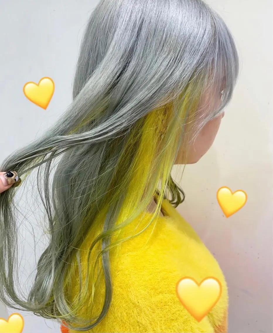 セミロング カラー シルバー イエローカラー 新宿駅近♡個室 ♡関口三都季🌜のヘアスタイル