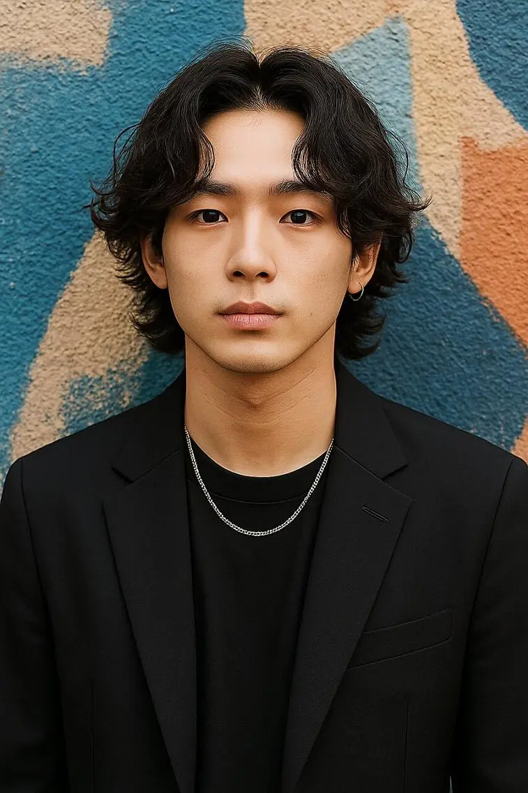ミディアム メンズ 羽佐間 百恵のヘアスタイル