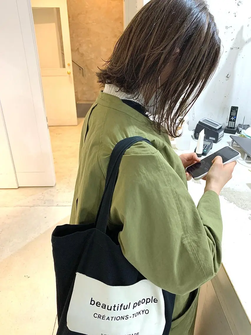 ミディアム カット ヘアカラー トリートメント ダブルカラー/透明感 💈JUNYA💈のヘアスタイル