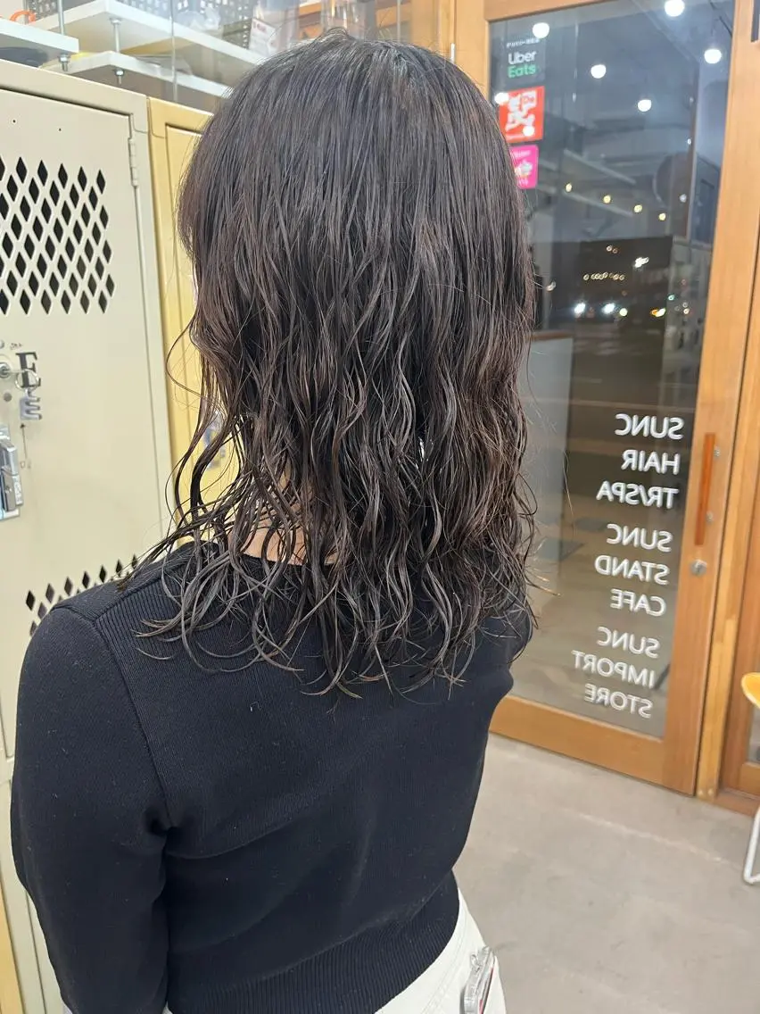 ミディアム パーマ カット パーマ トリートメント 🌼sunc HINAMI🌼のヘアスタイル