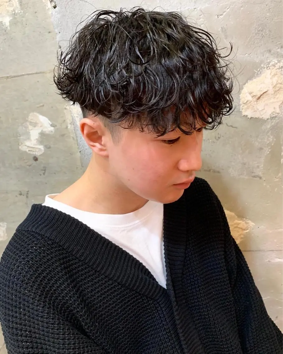 ショート パーマ メンズ メンズパーマ 波巻きパーマ tension 【テンション】のヘアスタイル