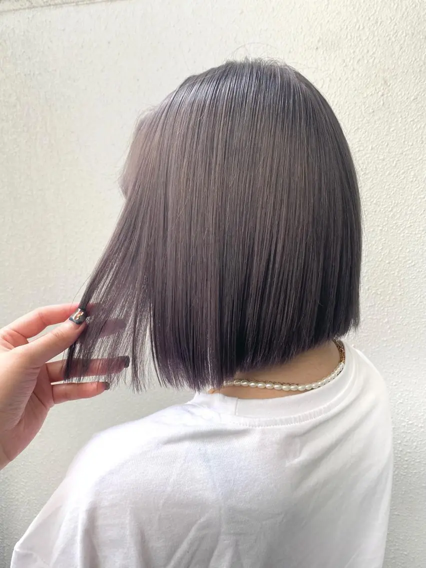 ショート カラー ラベンダーカラー ラベンダーグレー 遠藤沙也加 /レイヤーカットのヘアスタイル