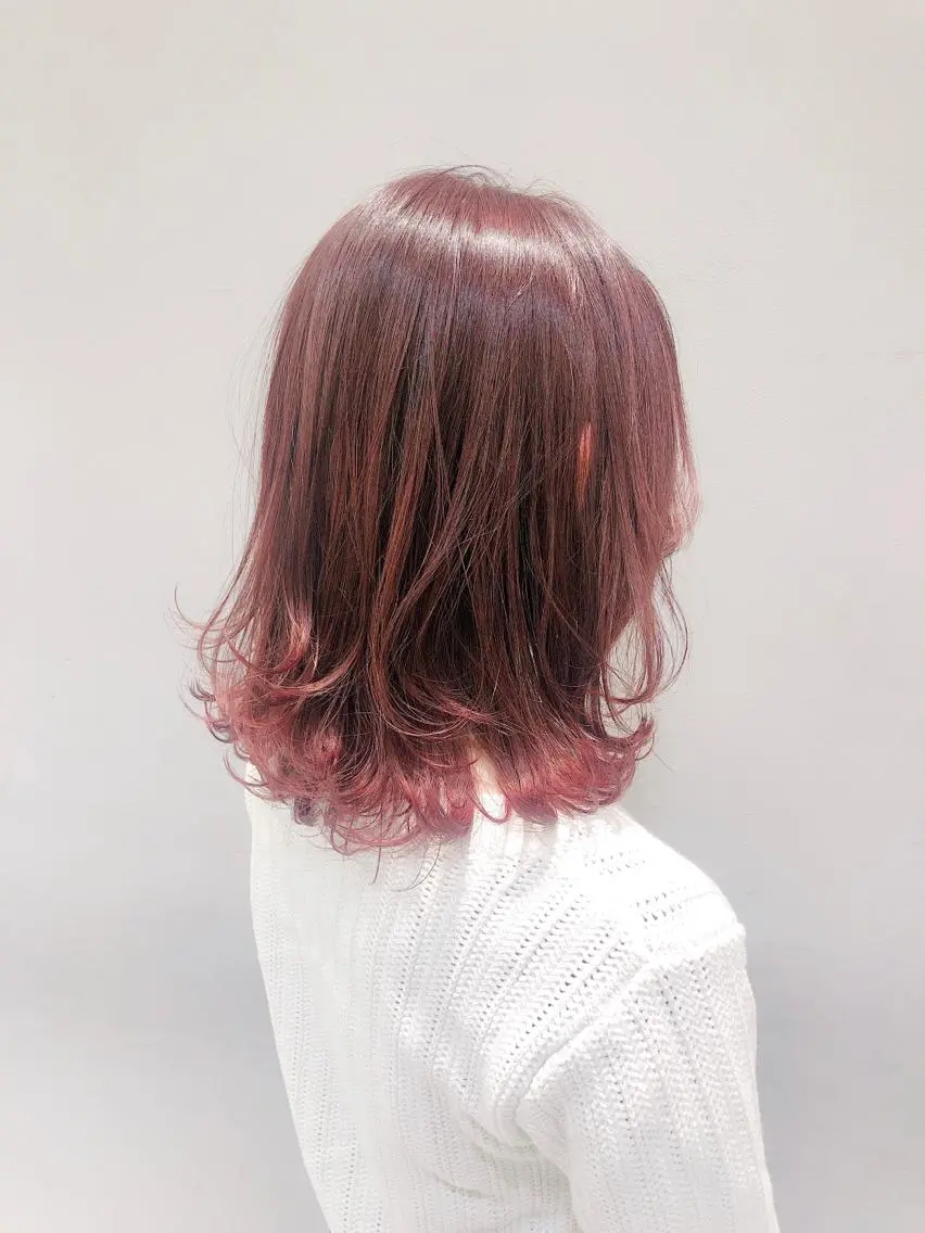 セミロング 似合わせ艶髪カラー ❤️ハダユミのヘアスタイル
