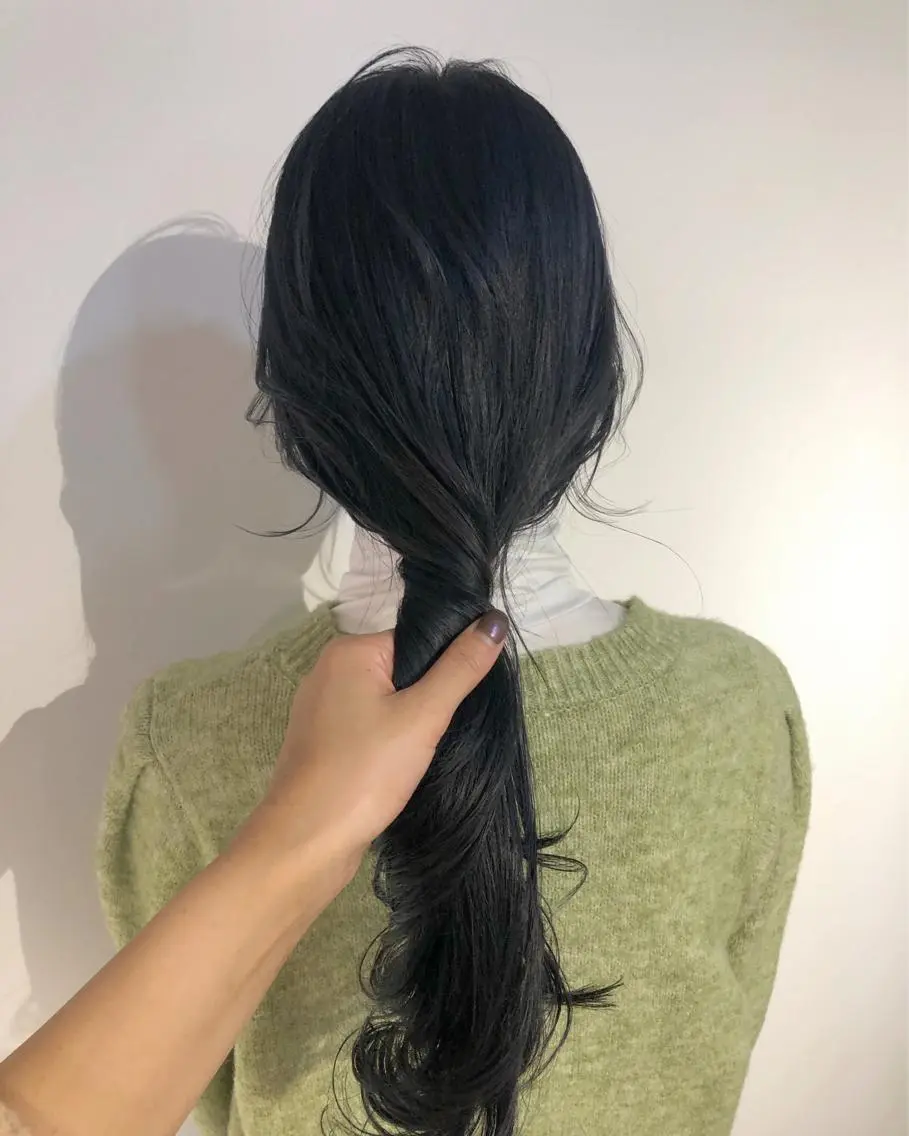 ロング カラー ダブルカラー ネイビーカラー ヘアカラー トリートメント 🍊新宿南口🍊 ERINAのヘアスタイル