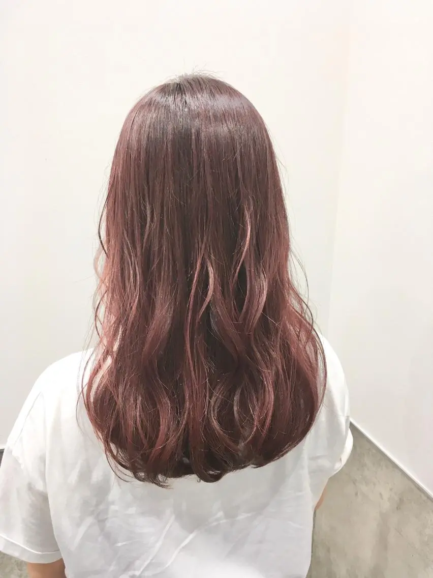 ロング カラー ベージュカラー ピンクカラー ピンクベージュ ヘアカラー トリートメント ヘアセット yoshi ☆のヘアスタイル