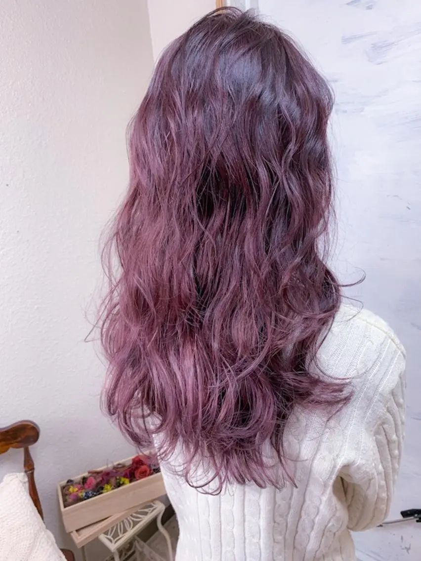 セミロング カラー 透明感カラー ラベンダーカラー ヘアカラー BOX mico.のヘアスタイル