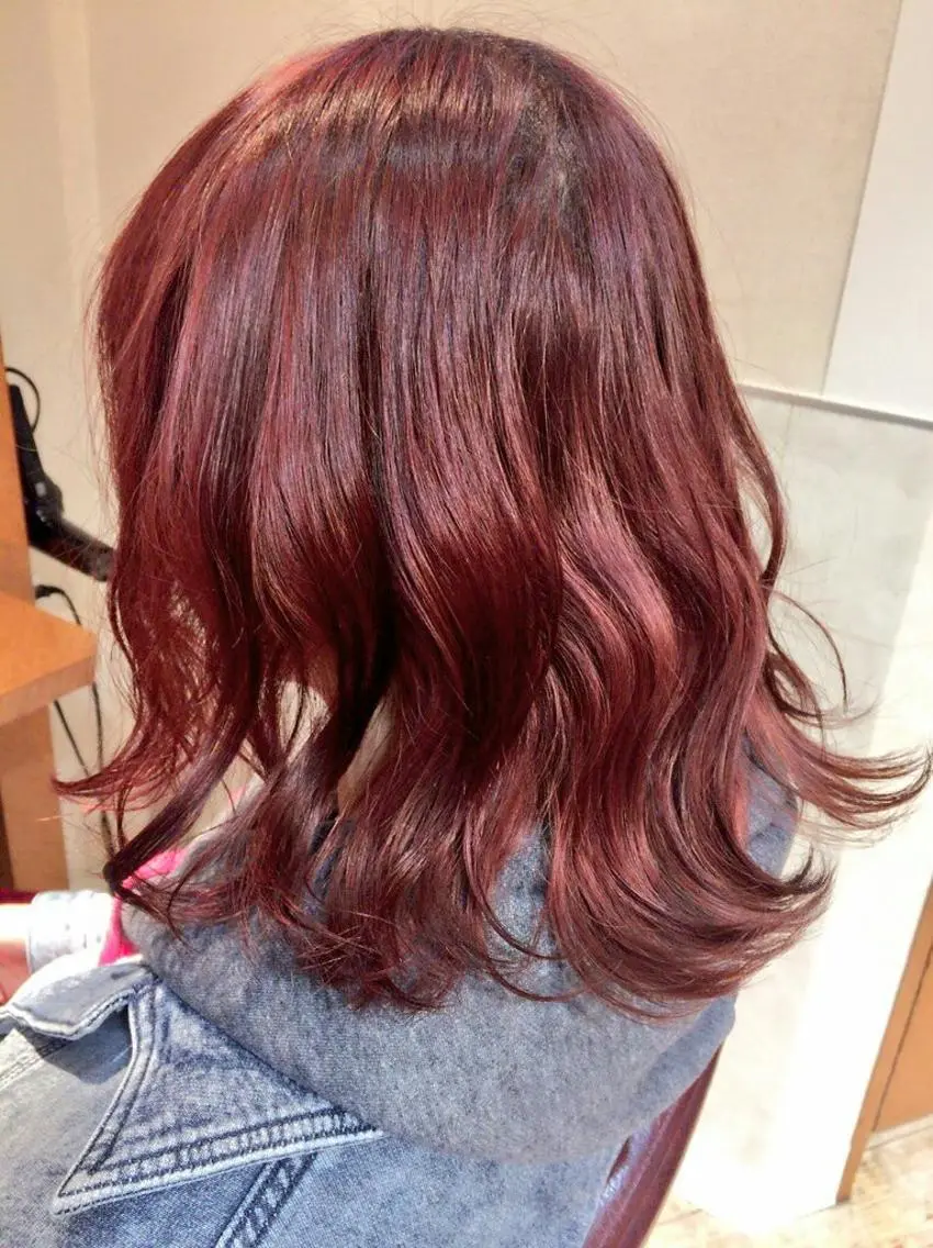 セミロング ミディアム カラー ピンクカラー 100%髪質改善特化 TRUNSのヘアスタイル