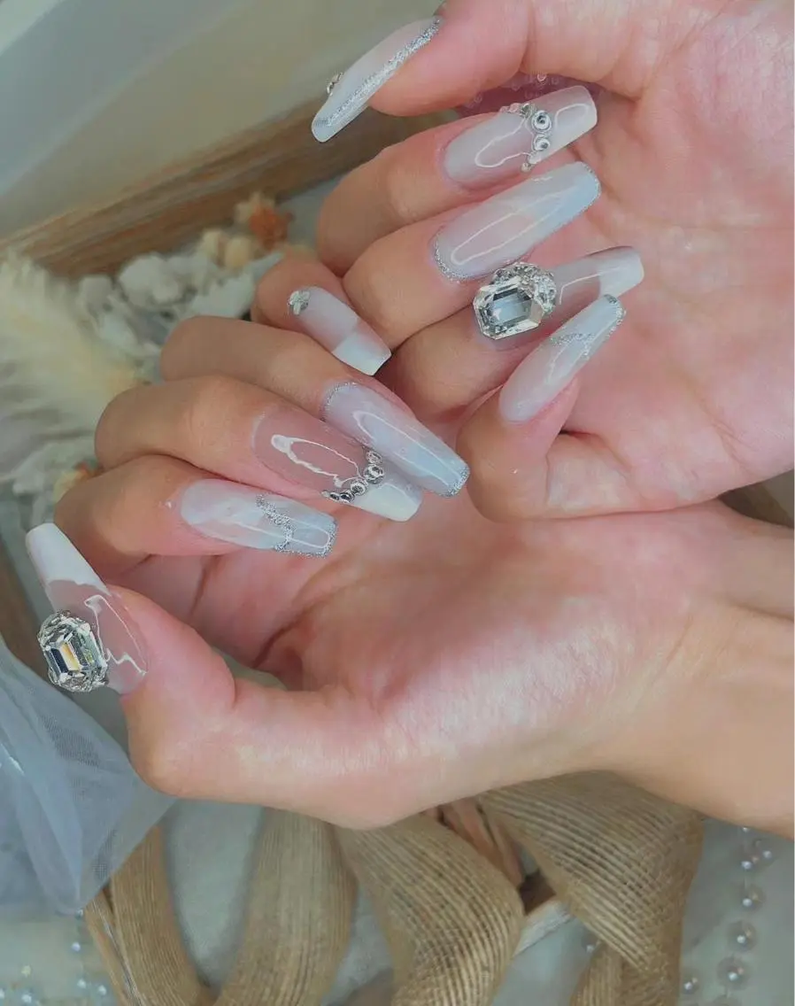 ネイル アートネイル フレンチネイル 大理石ネイル(マーブル) Babarla nailのネイルデザイン