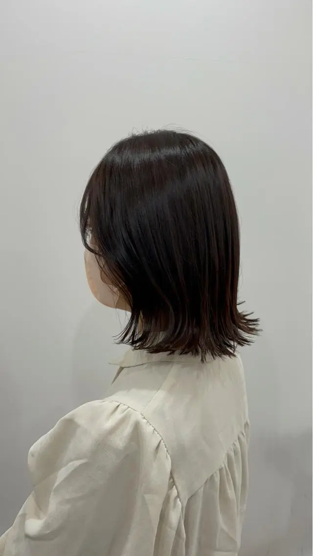 ミディアム カラー カット ヘアカラー トリートメント ニシザカ マナのヘアスタイル