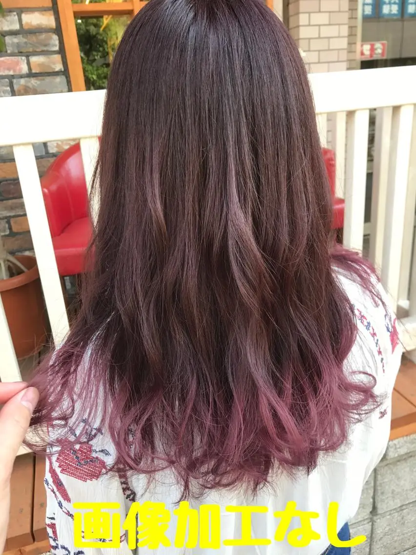 セミロング カラー ブリーチ ピンクカラー ピンクパープル パープルカラー 平尾 拓也のヘアスタイル