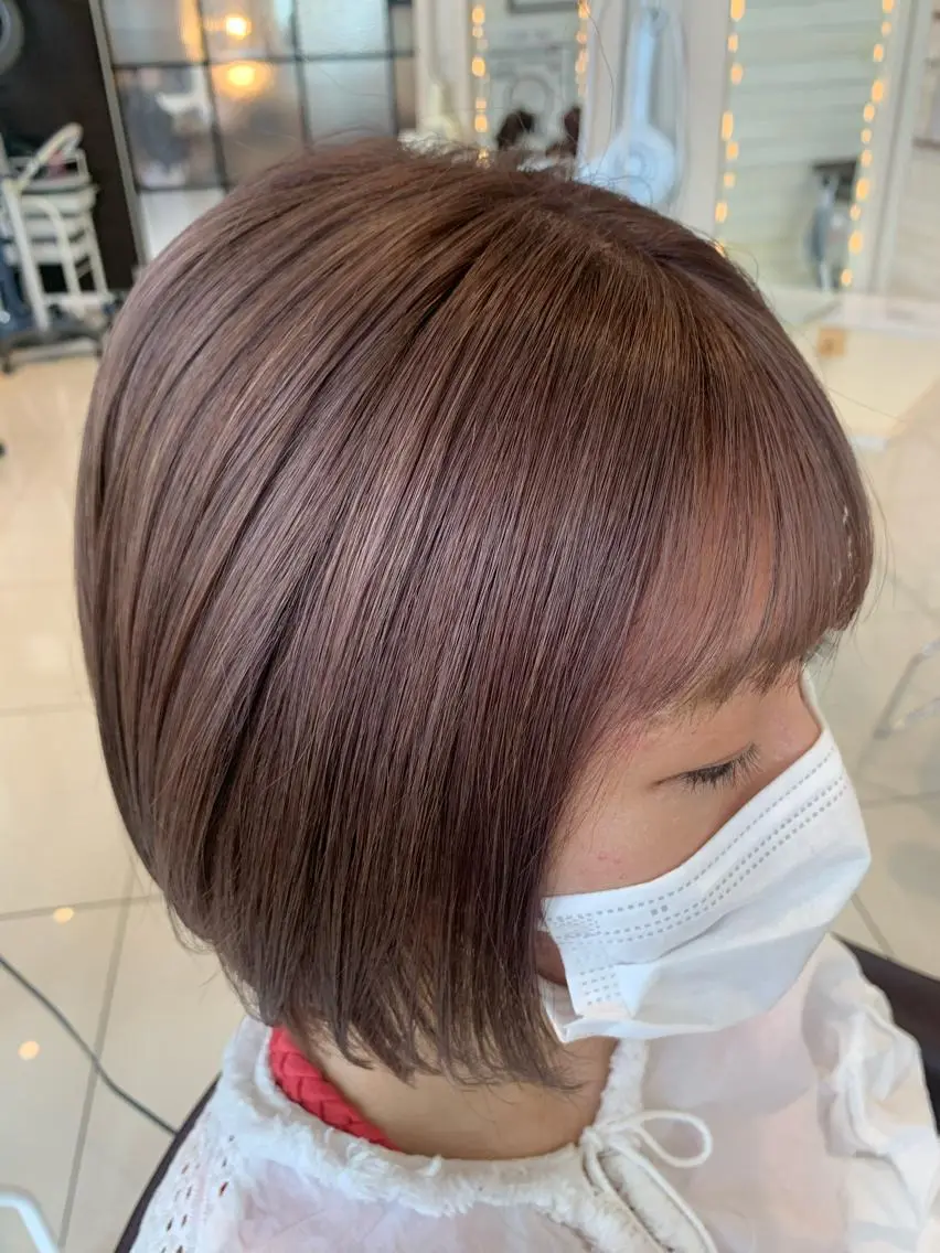 カラー 黒田瀬奈/ボブ まろやかベージュのヘアスタイル