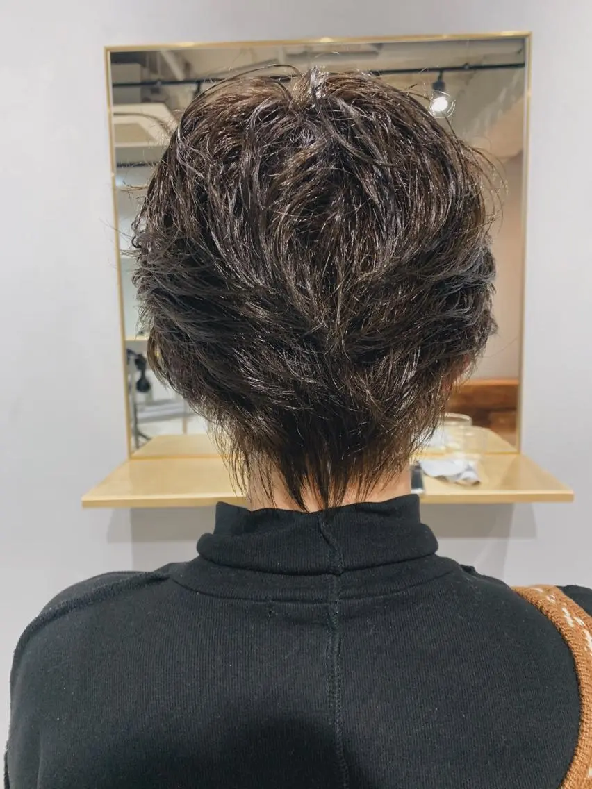 ショート カラー パーマ ボブパーマコテ巻き風 パーマNo1深江秀平のヘアスタイル