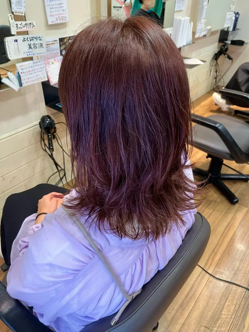 ミディアム カラー カット ヘアカラー トリートメント okuda yuukiのヘアスタイル