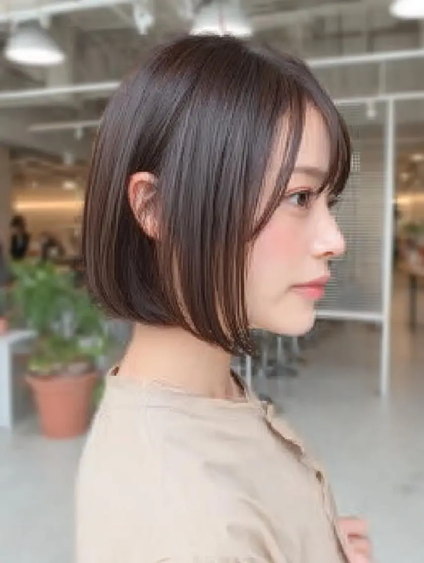 ショート ハッシュカット 髪質改善 レイヤーカット 縮毛矯正 トリートメント カット トリートメント 生艶髪＆レイヤー🔔 渋谷お薦めNo.1✨のヘアスタイル