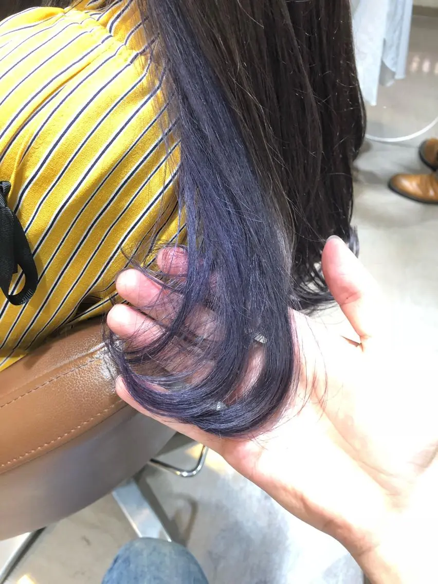 ロング カラー インナーカラー パープルカラー ヘアカラー トリートメント 萩原 凌✄のヘアスタイル