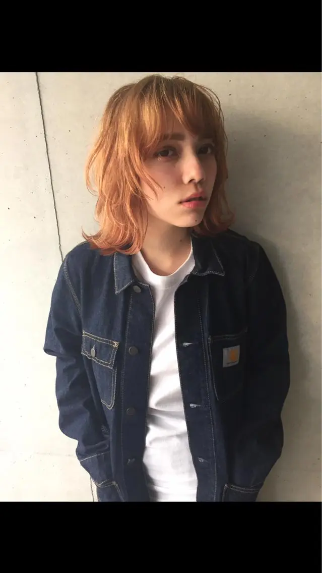 ミディアム 外ハネヘア 透明感カラー🌿ボブ ✨飛田　ケイのヘアスタイル