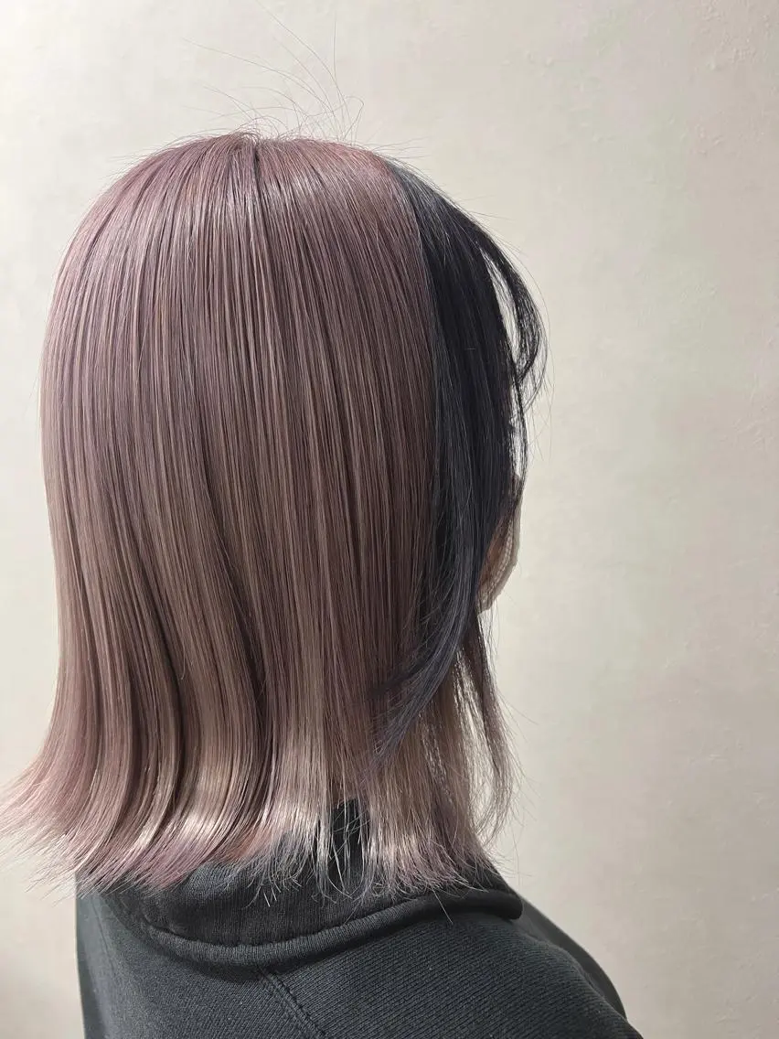 ミディアム カラー バレイヤージュ ブリーチ ケアブリーチ ダブルカラー イヤリングカラー カット ヘアカラー 🌷かわばた めい🌷のヘアスタイル