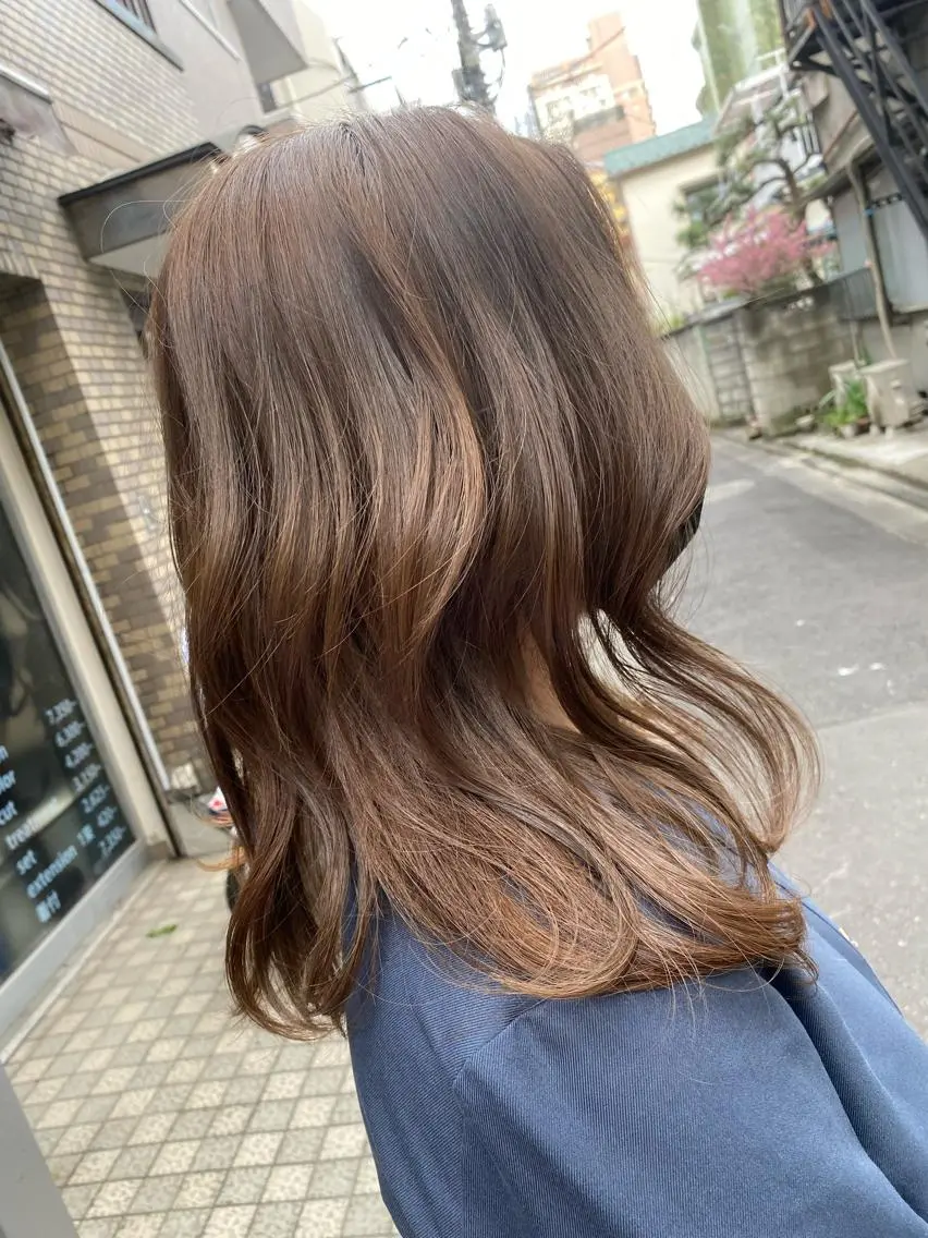 セミロング カラー カット ヘアカラー pep natsumiのヘアスタイル