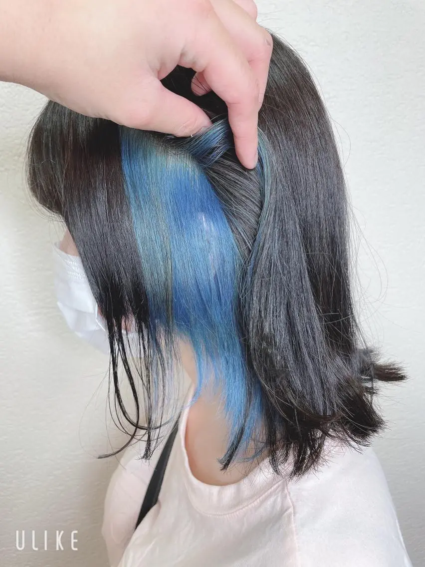 セミロング カラー ブルーカラー カット ヘアカラー ❣️モードケイズ塚口 和田一将のヘアスタイル