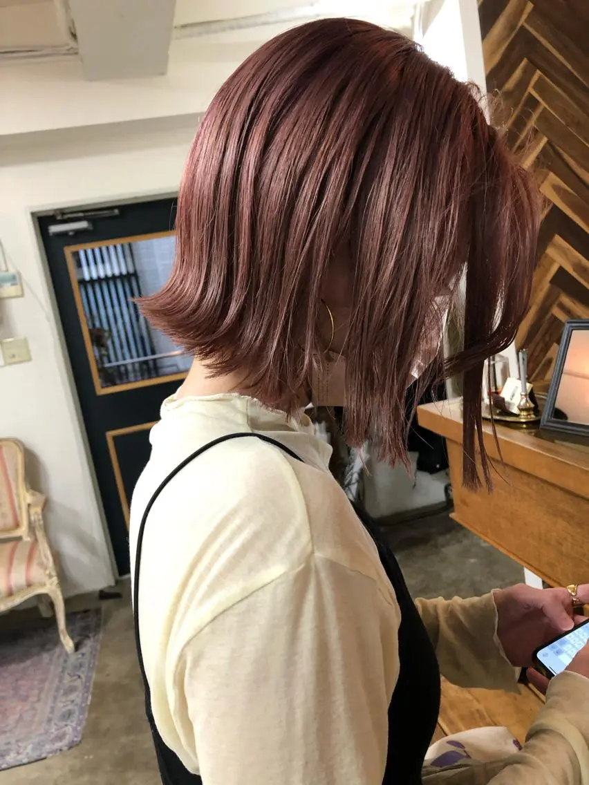ショート カラー ブリーチ 透明感カラー ハイトーンカラー ピンクカラー カット ヘアカラー トリートメント takada kohのヘアスタイル