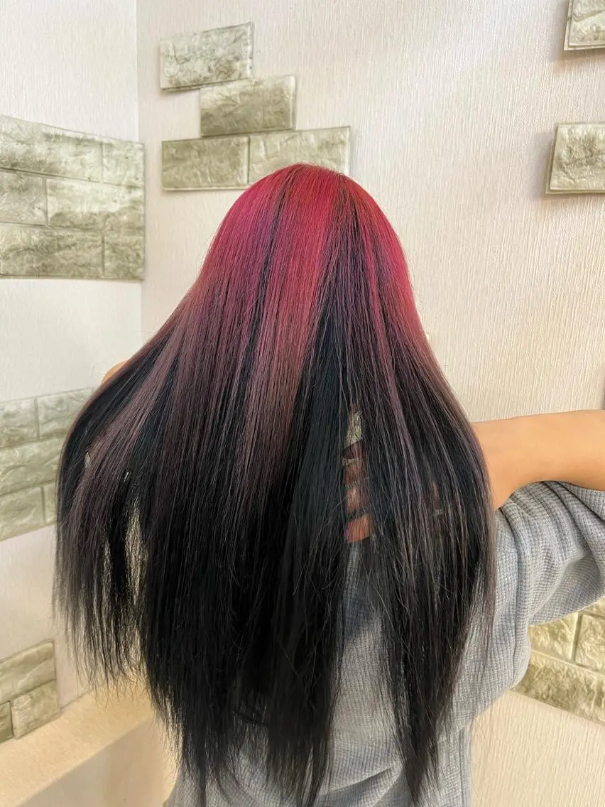 ロング カラー 黒髪 ブルーカラー ブルーブラック ピンクカラー トリートメント ️🫧押上️🫧はな 🫧まとまるショートのヘアスタイル