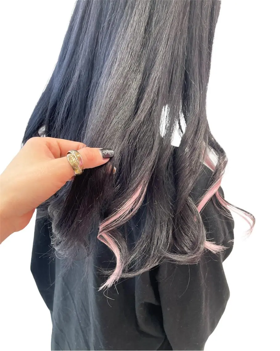 セミロング カラー シールエクステ エクステ 新宿駅近♡個室 ♡関口三都季🌜のヘアスタイル