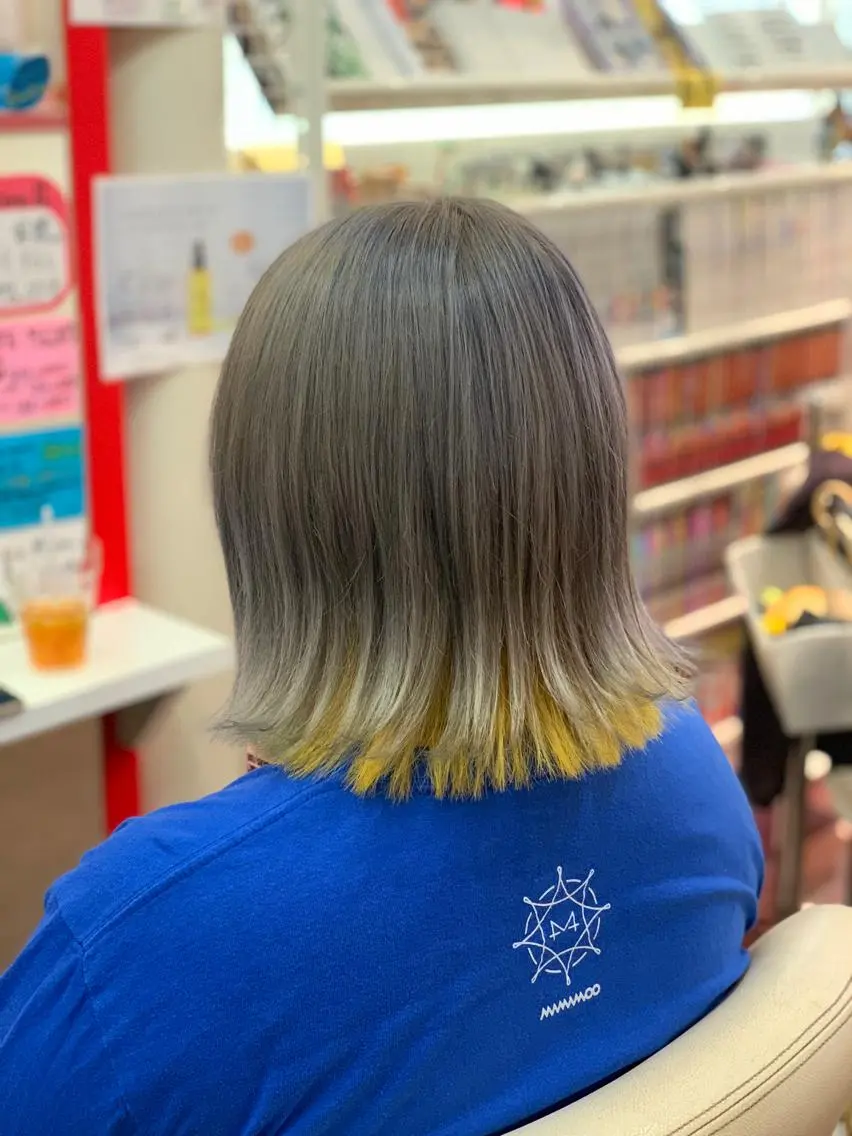 ミディアム ヘアカラー たけい ゆうきのヘアスタイル