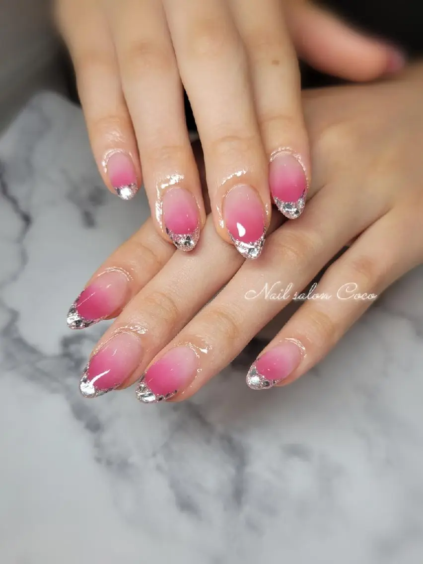 ネイル フレンチネイル ガラスフレンチ ハンドネイル Nail salon Coco【溝の口駅】のネイルデザイン