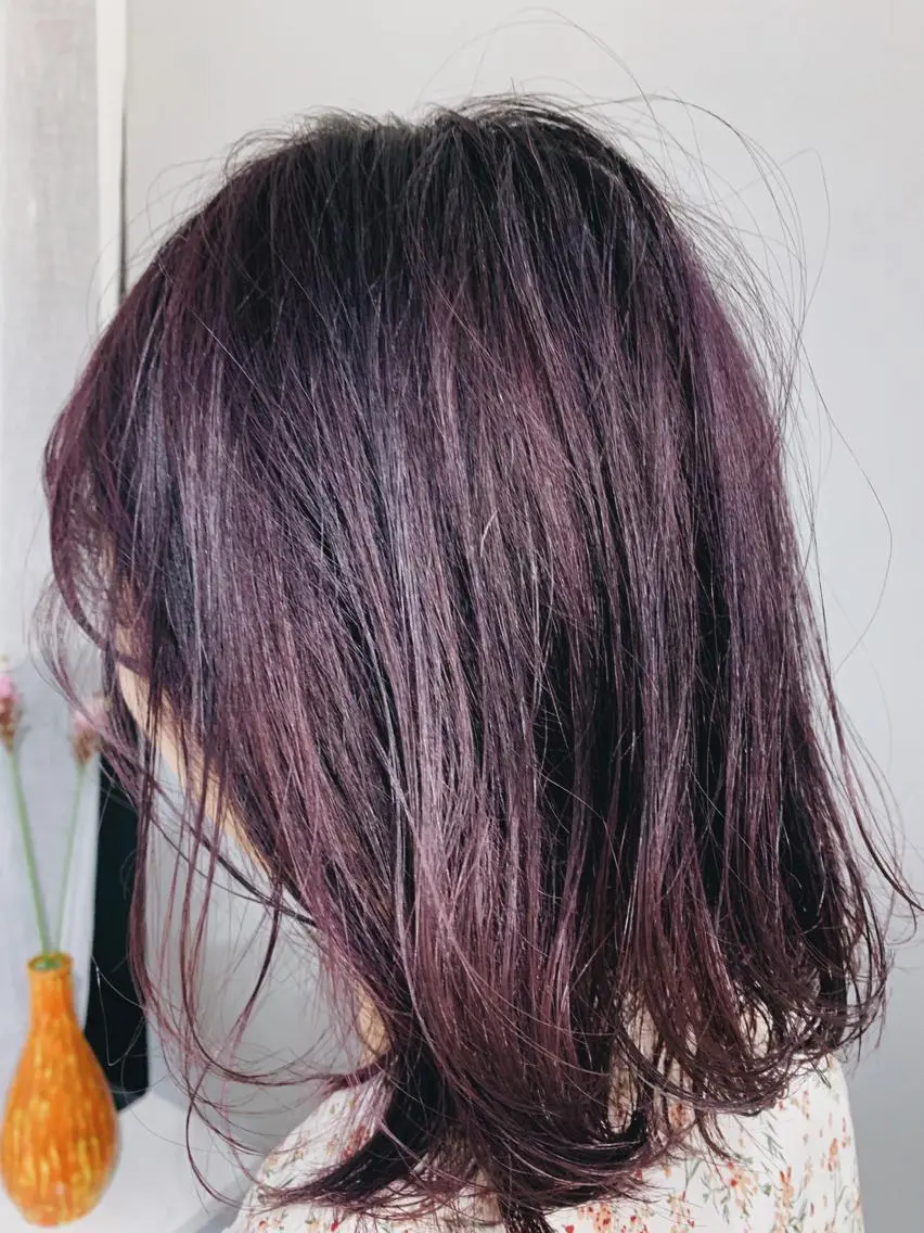ミディアム カラー ヘアアレンジ ボブパーマコテ巻き風 パーマNo1深江秀平のヘアスタイル